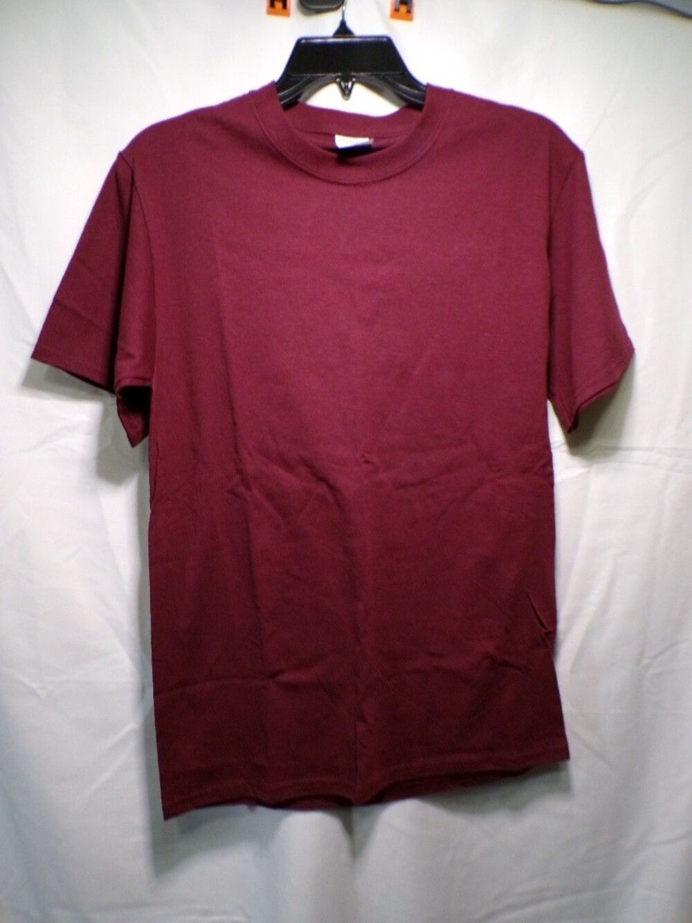 Port & Company Men's Maroon Core Cotton T-Shirt Size S Basic Crew Tee